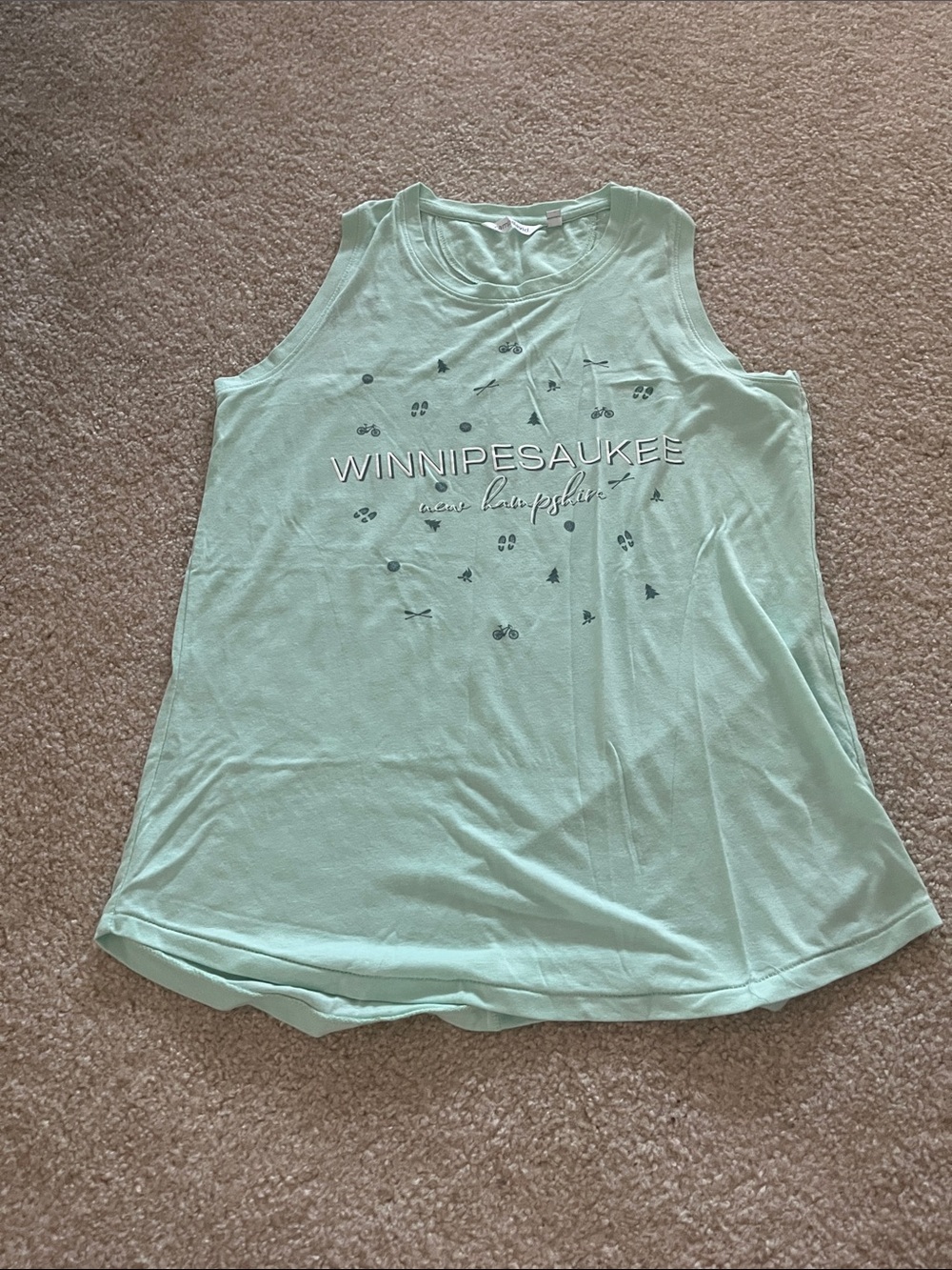 Winnipesaukee Mint Graphic Tank Top for Women
